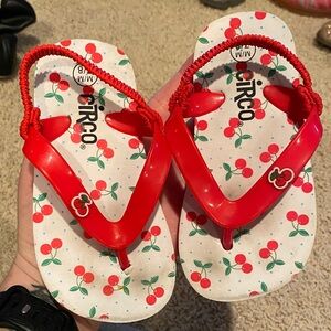 Circo Kids Cherry Print Red Flip Flops